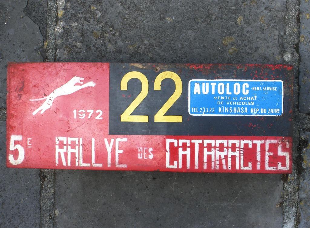 Plaque 5ème Rallye automobile des Cataractes 1972 au Zaïre, Collections, Marques automobiles, Motos & Formules 1, Utilisé, Voitures