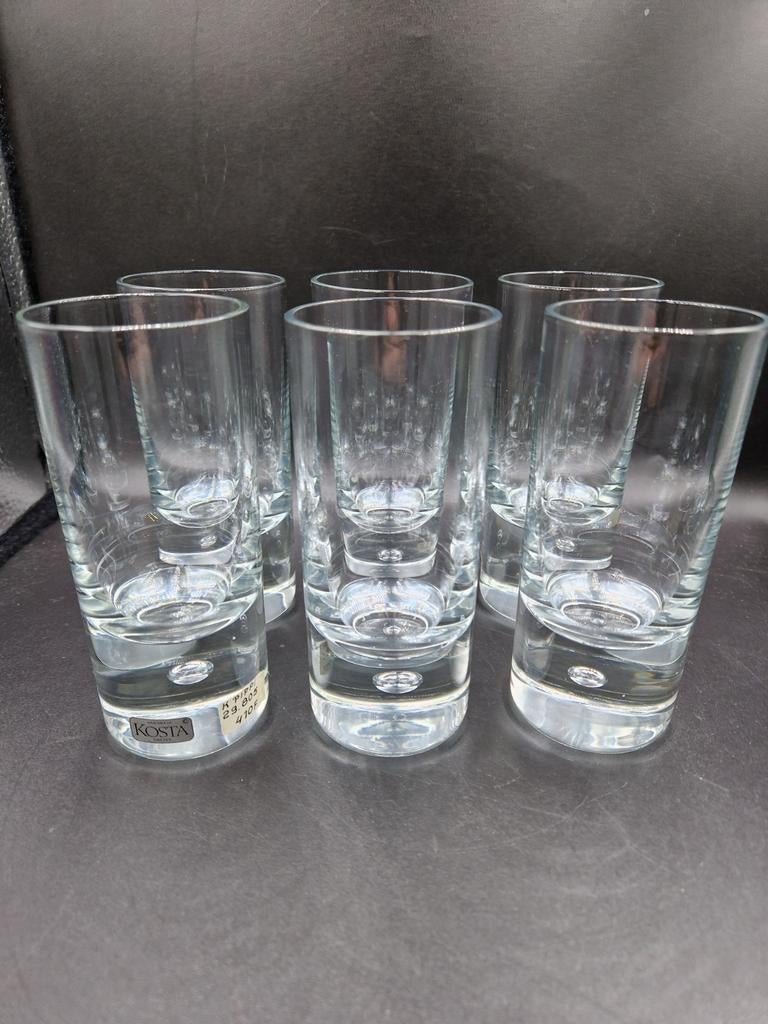 6x vintage kristal Glazen kosta boda Pippi Handmade Zweden, Ophalen of Verzenden, Nieuw