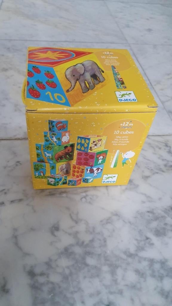 Djeco - 10 stapelblokken "My friends" - Nog volledig nieuw!, Ophalen, Nieuw, Bouwen