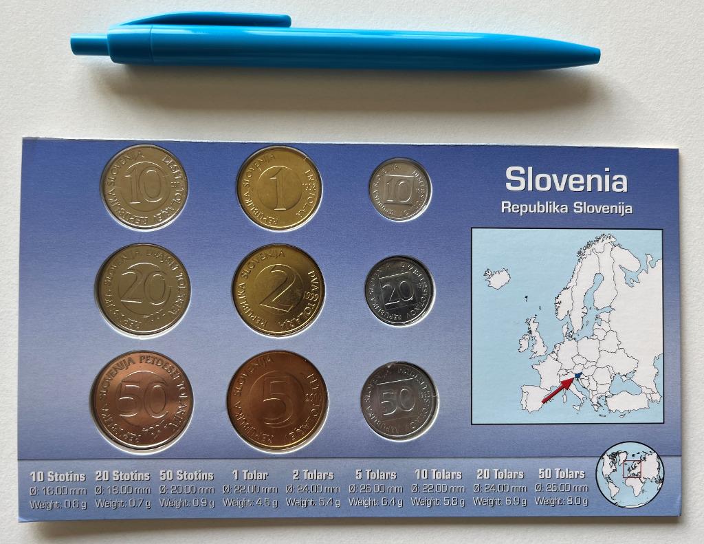 Coincard Slovenië - Tolar - Stotins, Ophalen of Verzenden, Overige landen, Setje