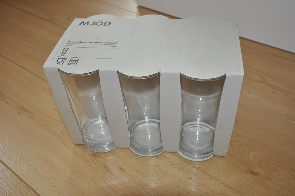 Lot 6 grands verres 65cl ikea neufs emballés, Enlèvement, Neuf, Verre, Verre ou Verres