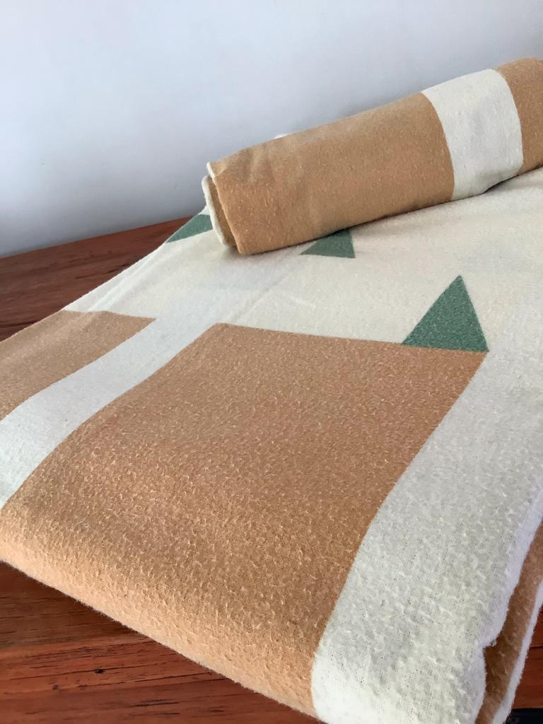 Dekbed overtrek flanel met kussensloop 1 pers bed, Envoi, Comme neuf, Vert, Housse de couette