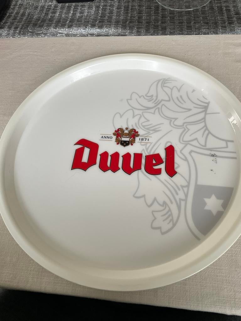 Dienblad en 2 petten van Duvel, Verzamelen, Ophalen, Zo goed als nieuw, Duvel