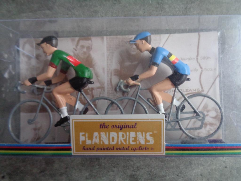 Wielrenners miniatuur FLANDRIENS IN BOX 2X METAAL, Ophalen of Verzenden
