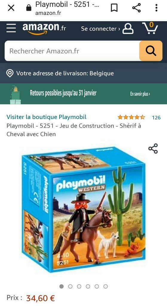 Playmobil shérif à cheval avec chien + notice 5251, Enlèvement ou Envoi, Comme neuf