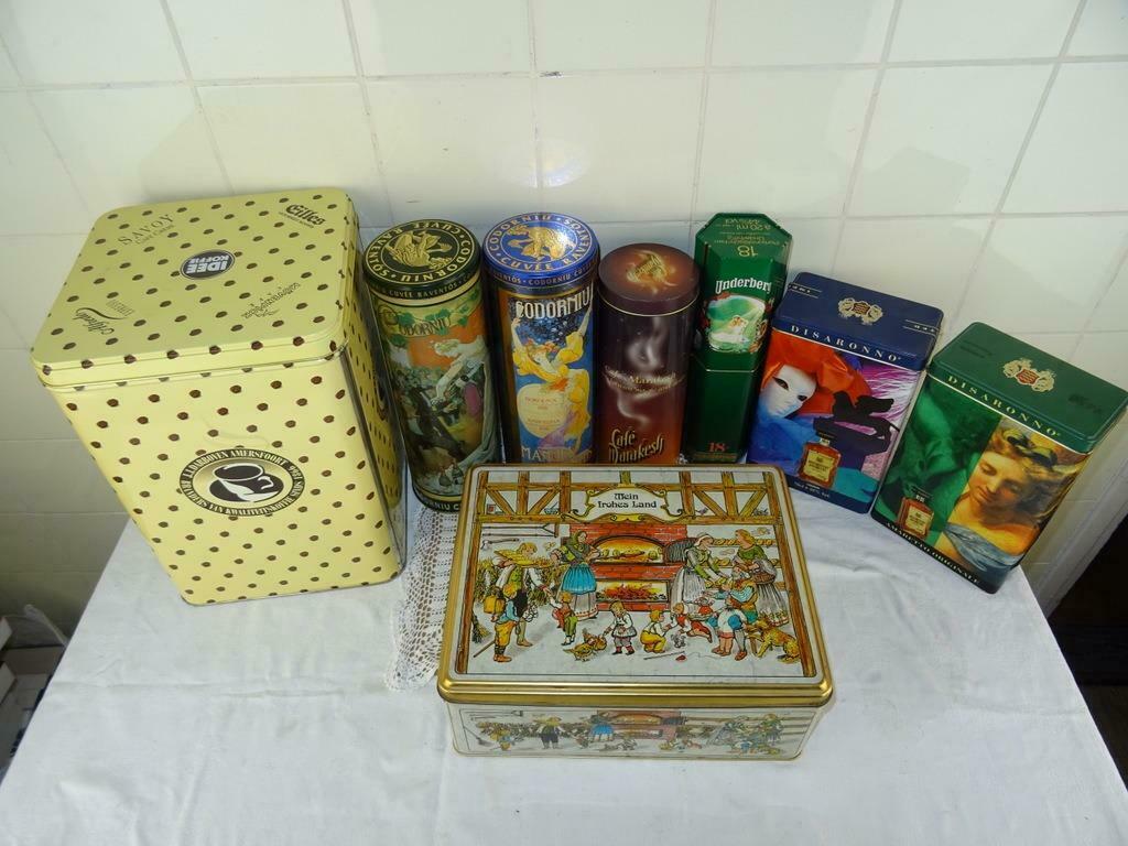 Biscuits en étain vintage boisson café 6x vendre séparément, Collections, Enlèvement ou Envoi, Comme neuf, Autre, Autres marques