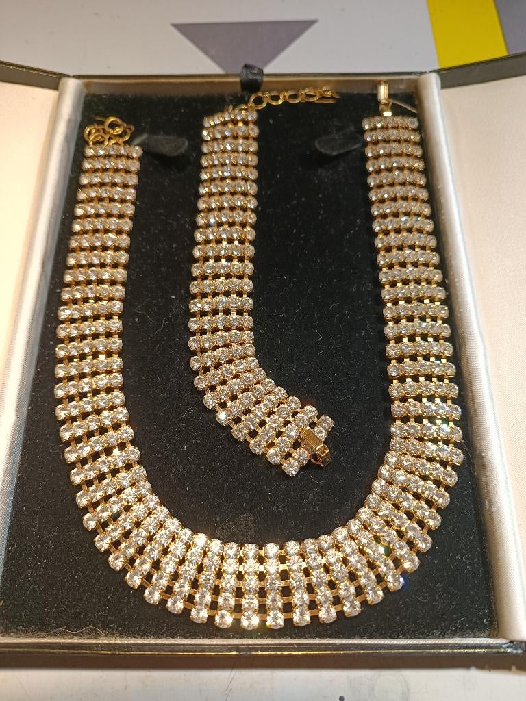 Parure bijoux, Bijoux, Sacs & Beauté, Colliers, Or, Comme neuf, Avec cristal, Enlèvement