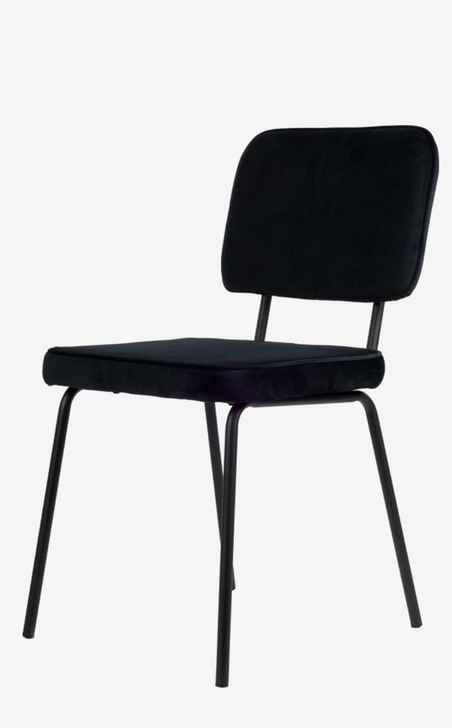 Moderne eetkamerstoel - zwart - Joe-20 - velvet -60% korting, Ophalen, Nieuw, Zwart, Stof