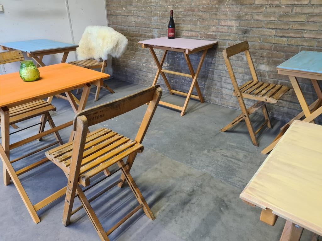 IBIZA !!! groot lot retro KLAPTAFELS partij plooitafels, Huis en Inrichting, Tafels | Eettafels, Ophalen of Verzenden, Rechthoekig