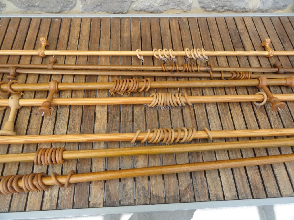 Barres support de tentures en bois, Maison & Meubles, Ameublement | Rideaux & Stores à lamelles, Utilisé, Brun, Enlèvement