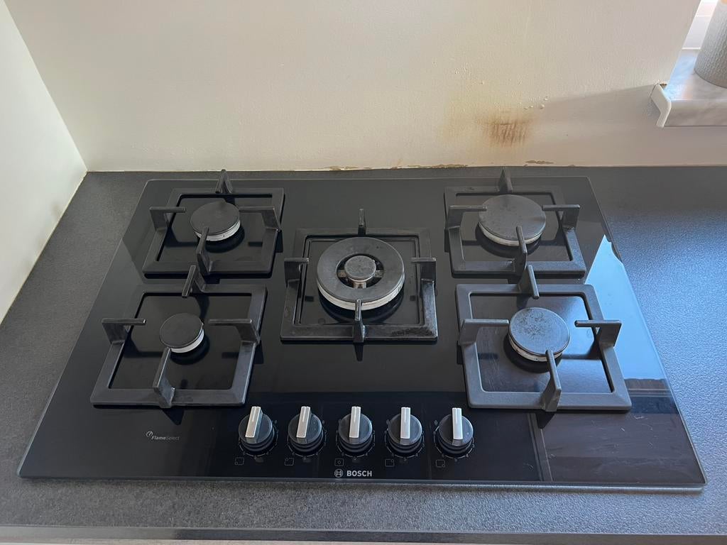 Gaskookplaat merk bosch afmeting 75cm, Enlèvement, Utilisé, Gaz, 5 zones de cuisson ou plus