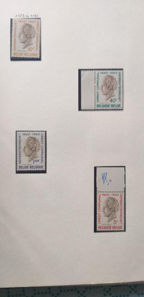 Timbres poste belges Crédit communal  1159 à 1162, Enlèvement ou Envoi