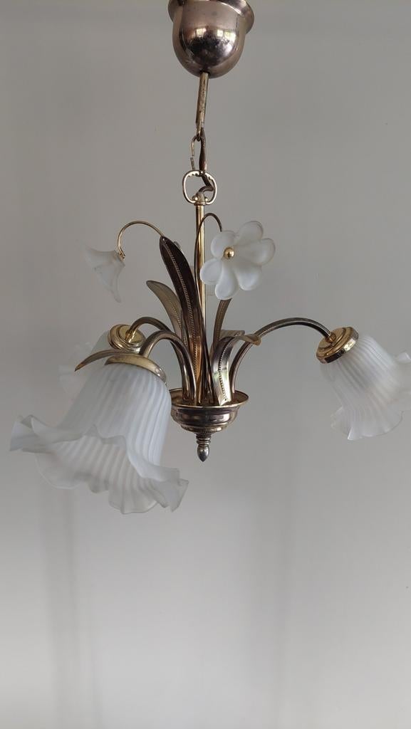 Prachtige klassieke vintage luster met 3 lichtpunten, Enlèvement ou Envoi