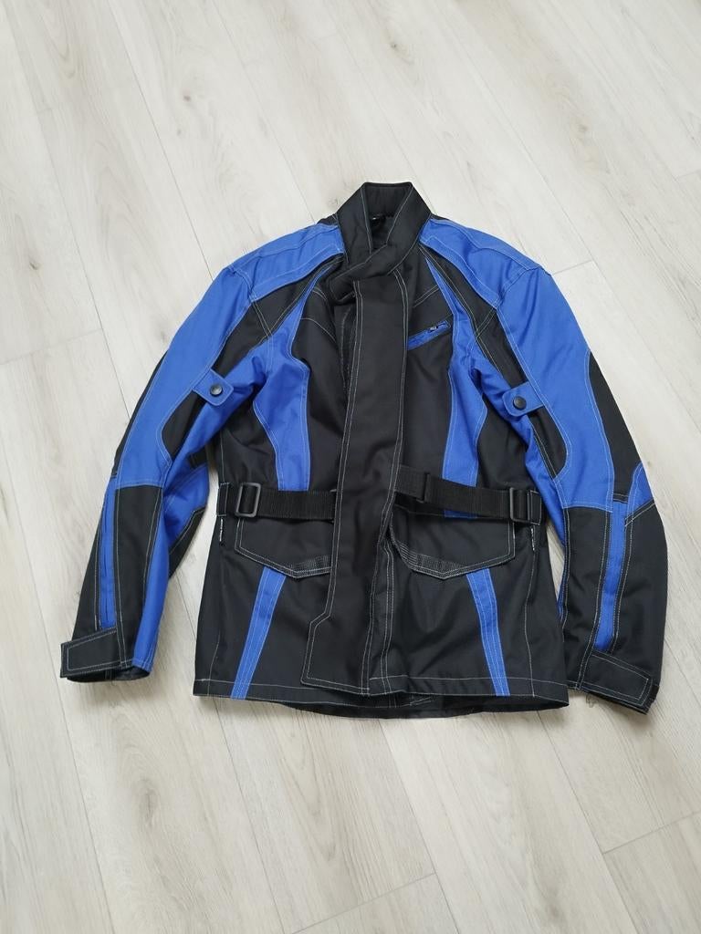 Motor vest blauw/zwart maxzon maat large, Enlèvement