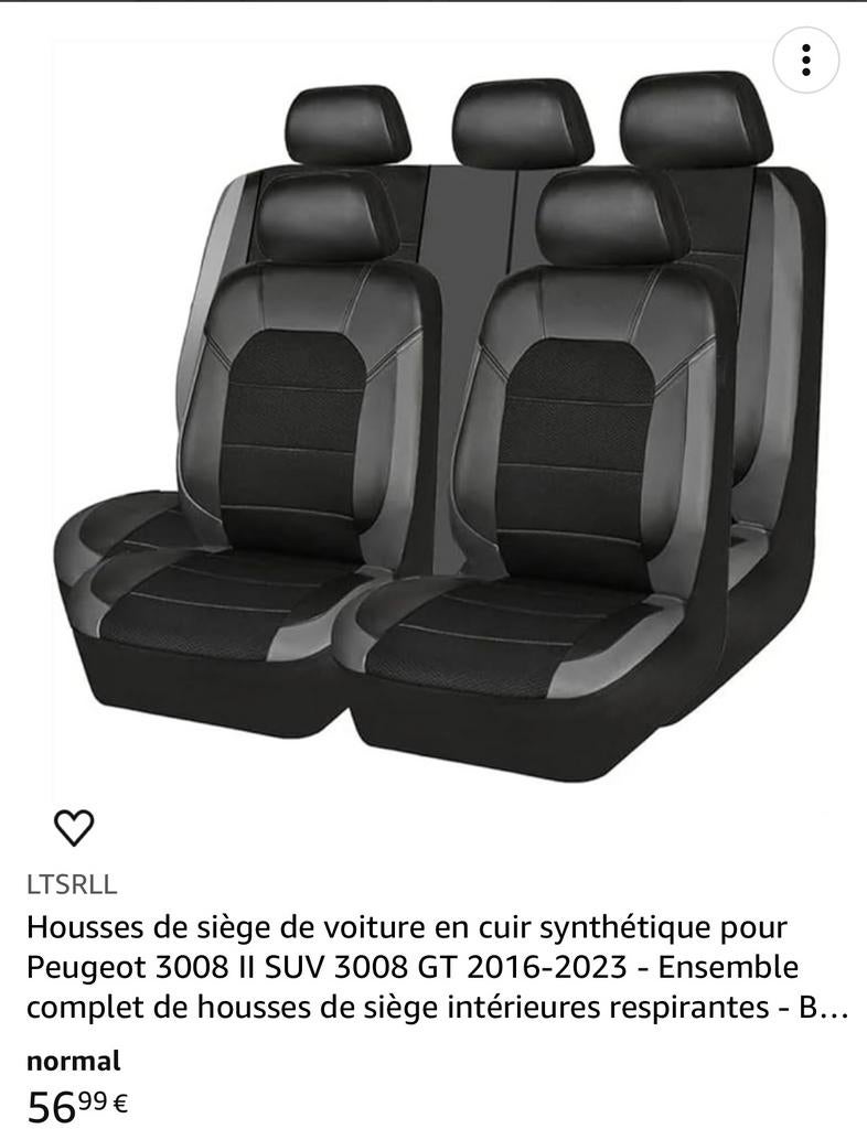 Protection des sièges de la Peugeot 3008, Autos, Particulier, Achat