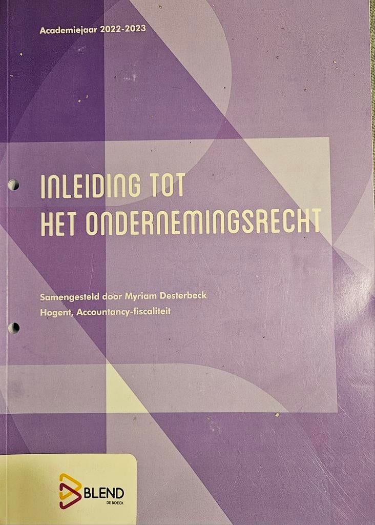 Inleiding tot het ondernemingsrecht, Ophalen of Verzenden, Zo goed als nieuw