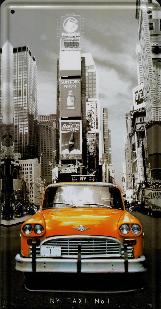 Retro Metalen Sierbord - New York Taxi, Envoi, Neuf