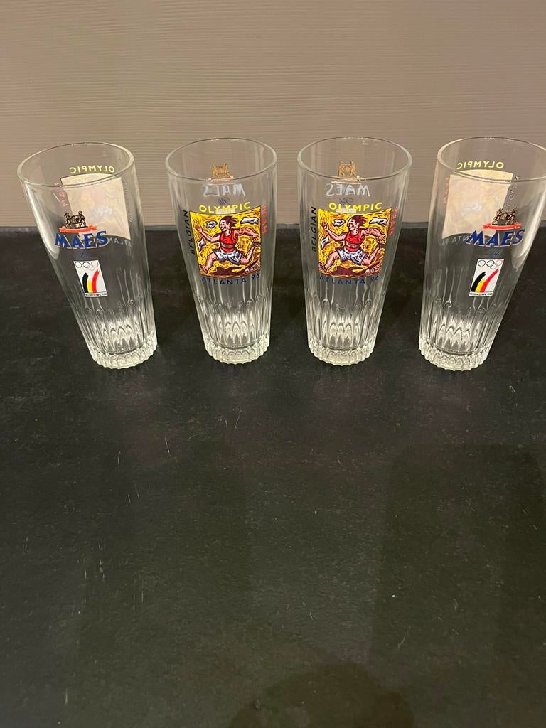 4 x glazen Maes Belgian olympic team - Atlanta 96, Enlèvement, Comme neuf