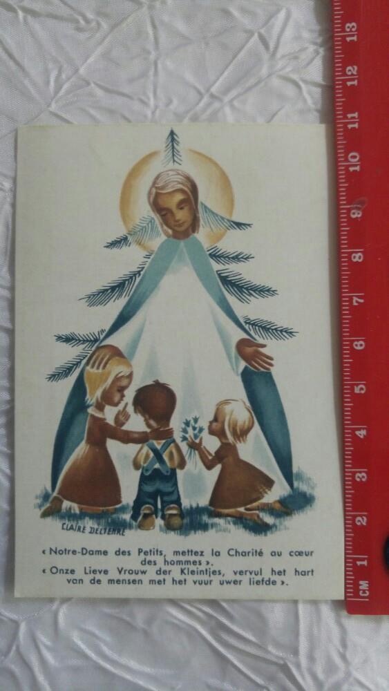 Carte de prière souvenir 1958, Enlèvement ou Envoi, Image pieuse