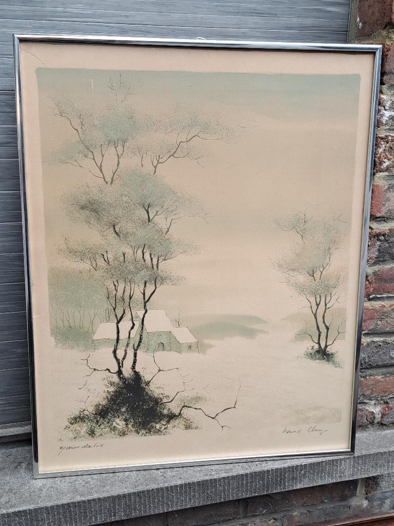 lithographie epreuve d artiste signe bernard charoy, Ophalen of Verzenden