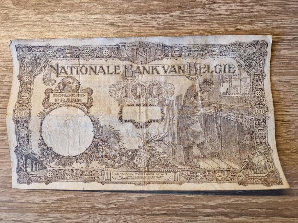 Bankbiljet 100 frank 1921, Enlèvement ou Envoi
