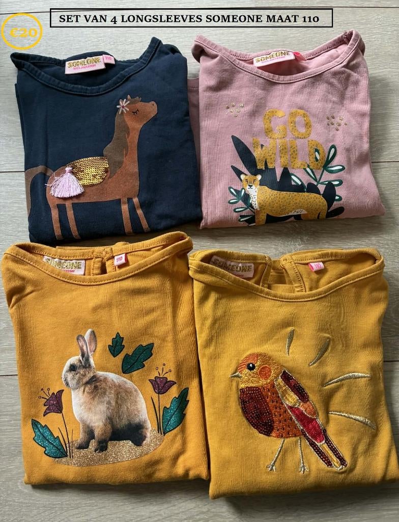 Set maat 110: 3 longsleeves Someone, Gebruikt, Meisje, Ophalen of Verzenden, Someone