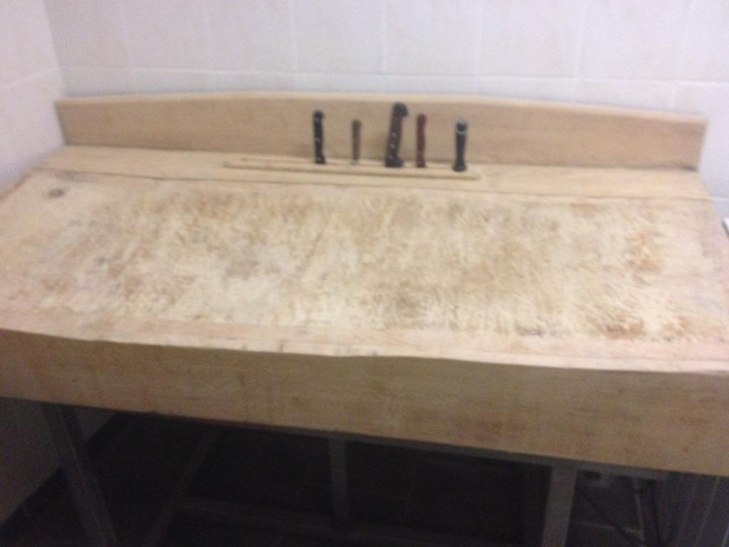 slachttafel, Huis en Inrichting, Keuken | Keukenelementen, Ophalen, 100 tot 150 cm, Bruin, Zo goed als nieuw