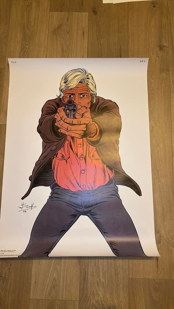 Affiche Swolfs Police Liège 1984, Enlèvement ou Envoi, Comme neuf