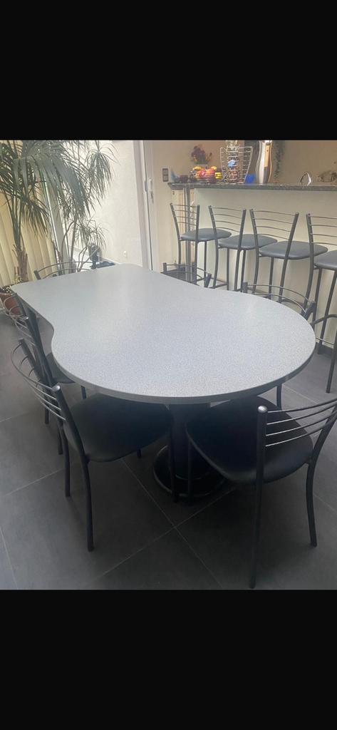 Tafel met 6 stoelen, Tuin en Terras, Tuintafels, Ophalen, Zo goed als nieuw