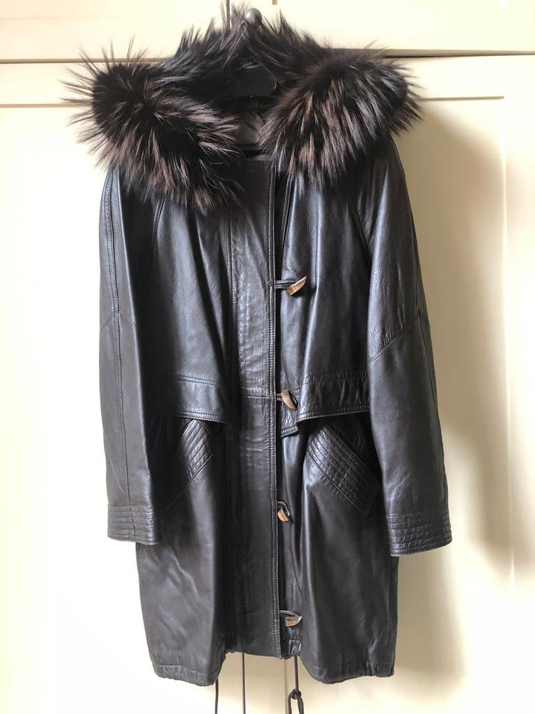 Manteau en cuir 38, Taille 38/40 (M), Brun, Enlèvement, Porté