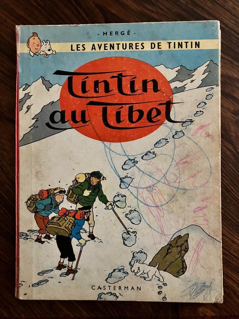 Tintin au Tibet, Belgische EO, Gelezen, Eén stripboek, Ophalen of Verzenden, HERGE