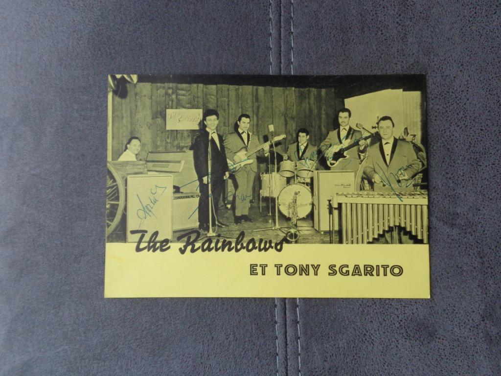 Ancienne photo de  "The Rainbows et Tony Sgarito" + dédicace, Collections, Enlèvement