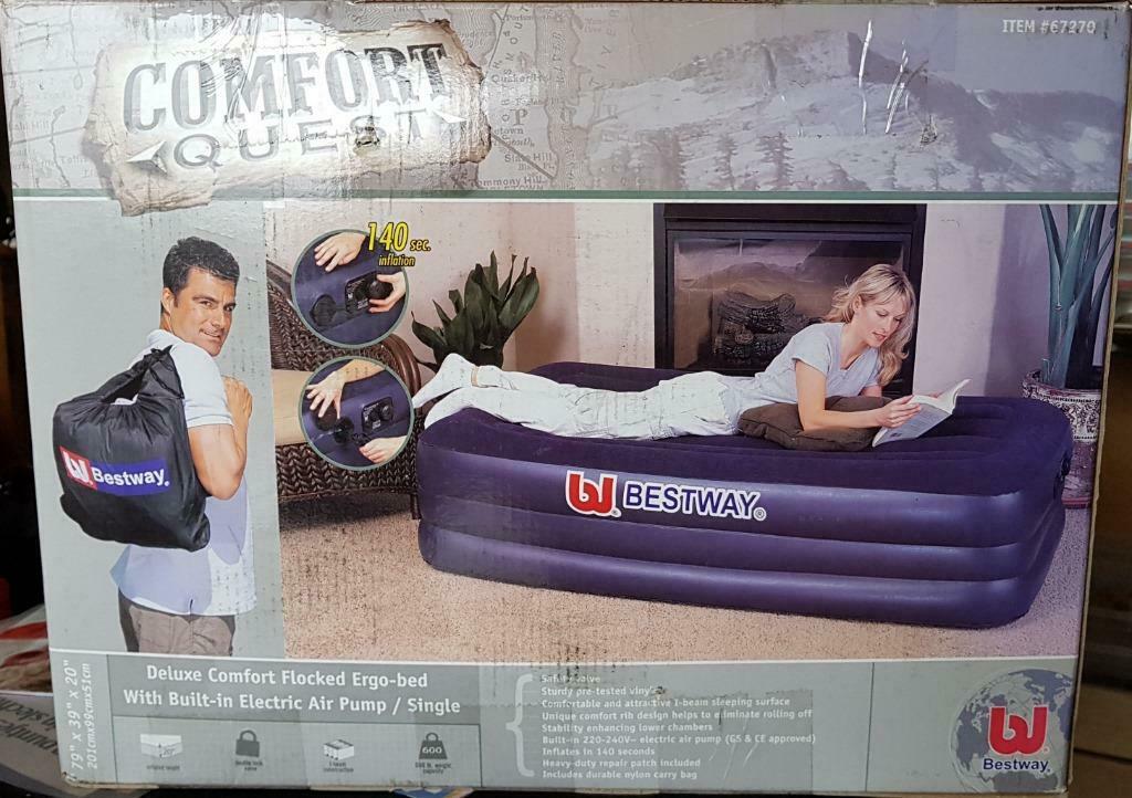 Bestway deluxe comfort ego-bed with built-in air pump/single, Neuf, 100 cm, Matelas, Une personne