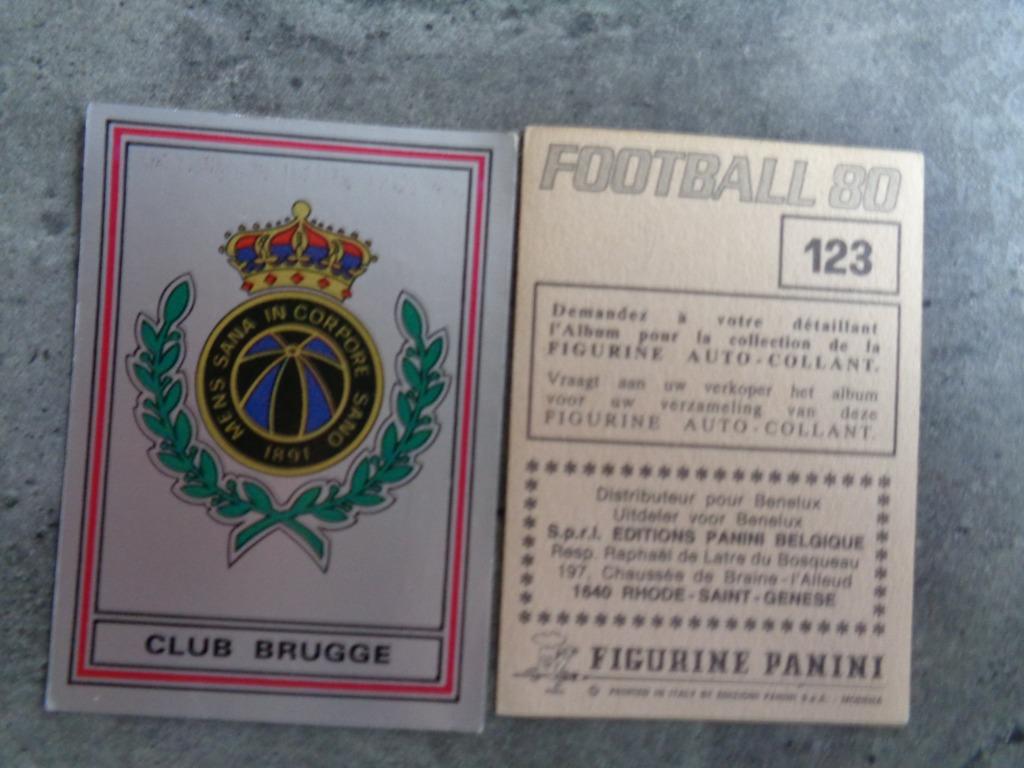 AUTOCOLLANT PANINI FOOTBALL 80 EMBLÈME DU CLUB DE BRUGES, Envoi, Comme neuf, Autocollant