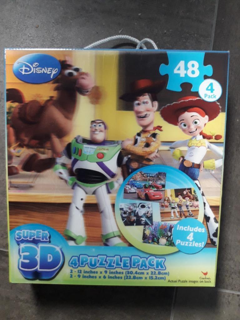 4 Puzzels 3D - 48 stuks - Disney(Cars/Toy Story/Nemo/Wall-E), Kinderen en Baby's, Ophalen of Verzenden, 10 tot 50 stukjes, Nieuw