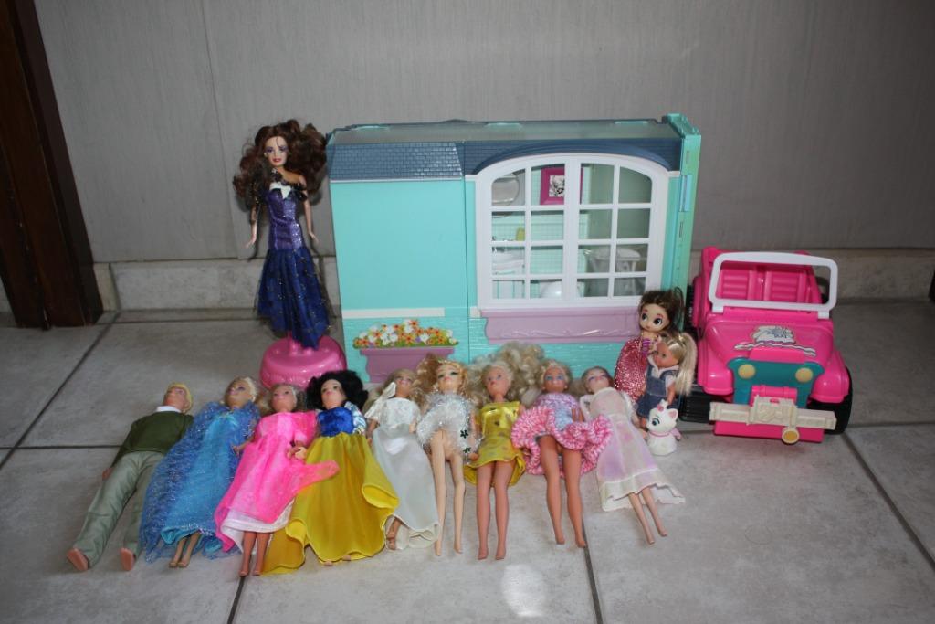 Barbie ea lot huis, auto, poppen, Ophalen of Verzenden, Gebruikt, Barbie