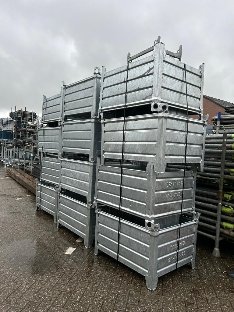 Stalen stapelbak/stapelkist/stapelbakken 100x80x50CM NIEUW, Ophalen