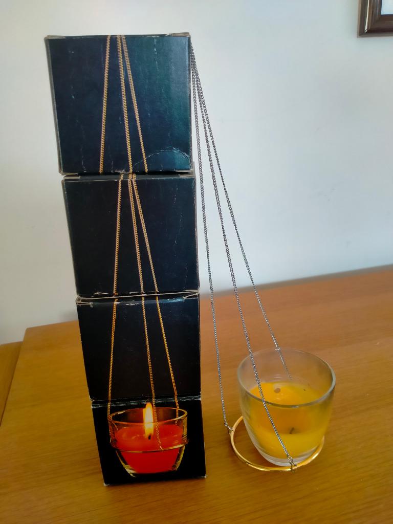 4 bougeoirs suspendus, Moins de 25 cm, Enlèvement ou Envoi, Autres couleurs, Utilisé
