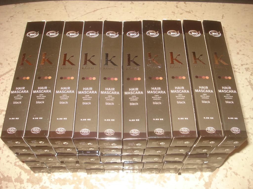 Beau lot de 50 Mascara Cheveux Karité Bio n2 Brun Neufs !, Enlèvement ou Envoi, Neuf, Soin des cheveux ou Soin réparateur des cheveux