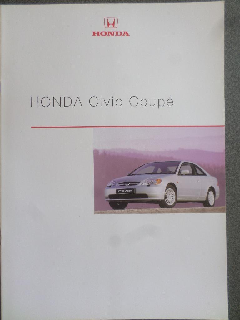 Brochure française de la Honda Civic Coupe 2001, Enlèvement ou Envoi, Honda