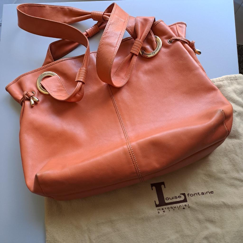 Sac cabas orange Louise Fontaine vintage, Enlèvement ou Envoi, Orange