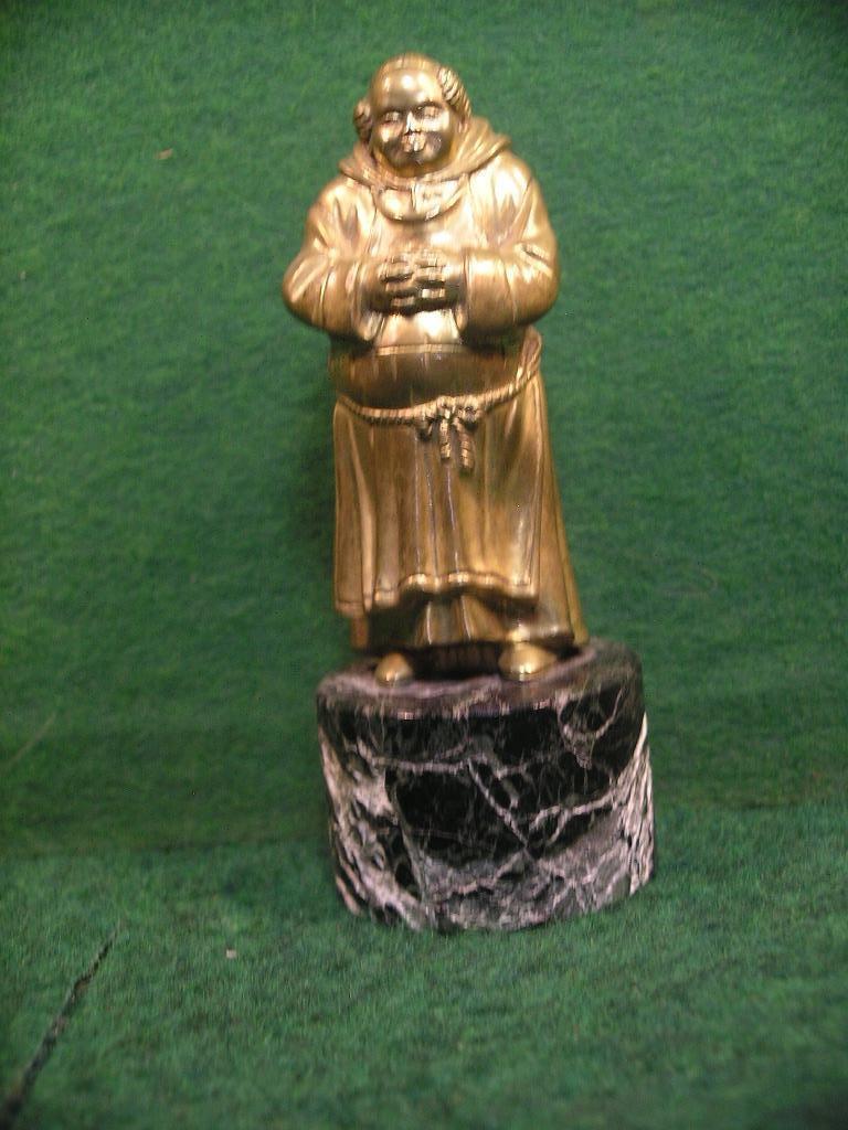 ANCIENNE STATUETTE EN BRONZE:MOINE, Enlèvement ou Envoi, Bronze