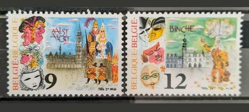 Belgique : COB 2200/01 ** Folklore 1986., Sans timbre, Neuf, Enlèvement ou Envoi, Non oblitéré