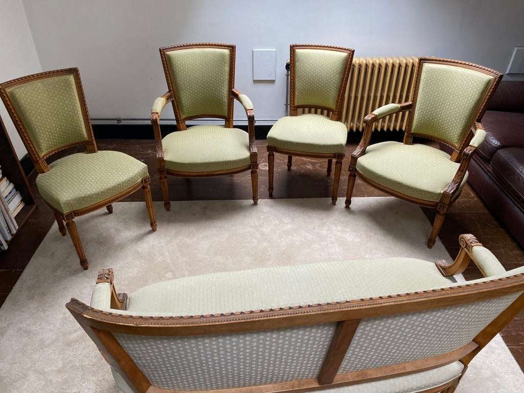 Lot de chaises ( peut être séparé ) verte style napoleon, Enlèvement