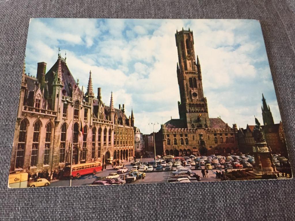 Oude postkaart Brugge Grote Markt, Verzamelen, Ophalen of Verzenden, 1960 tot 1980, Ongelopen, Antwerpen