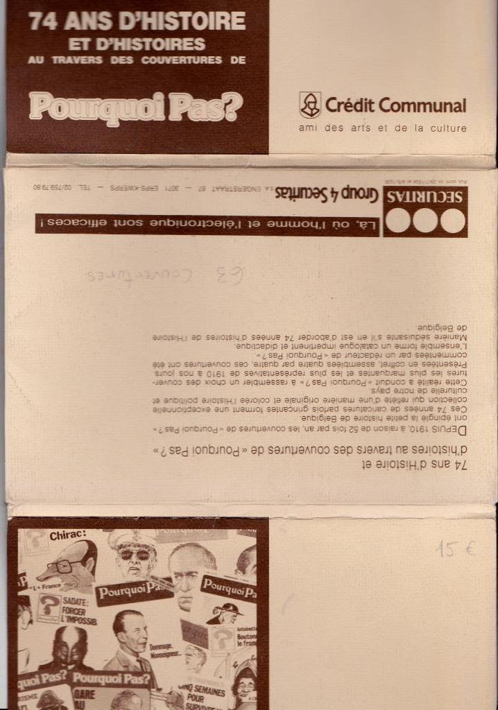 POURQUOIS PAS ? - 74 ans d'histoire par des couvertures, Envoi, 20e siècle ou après, Comme neuf