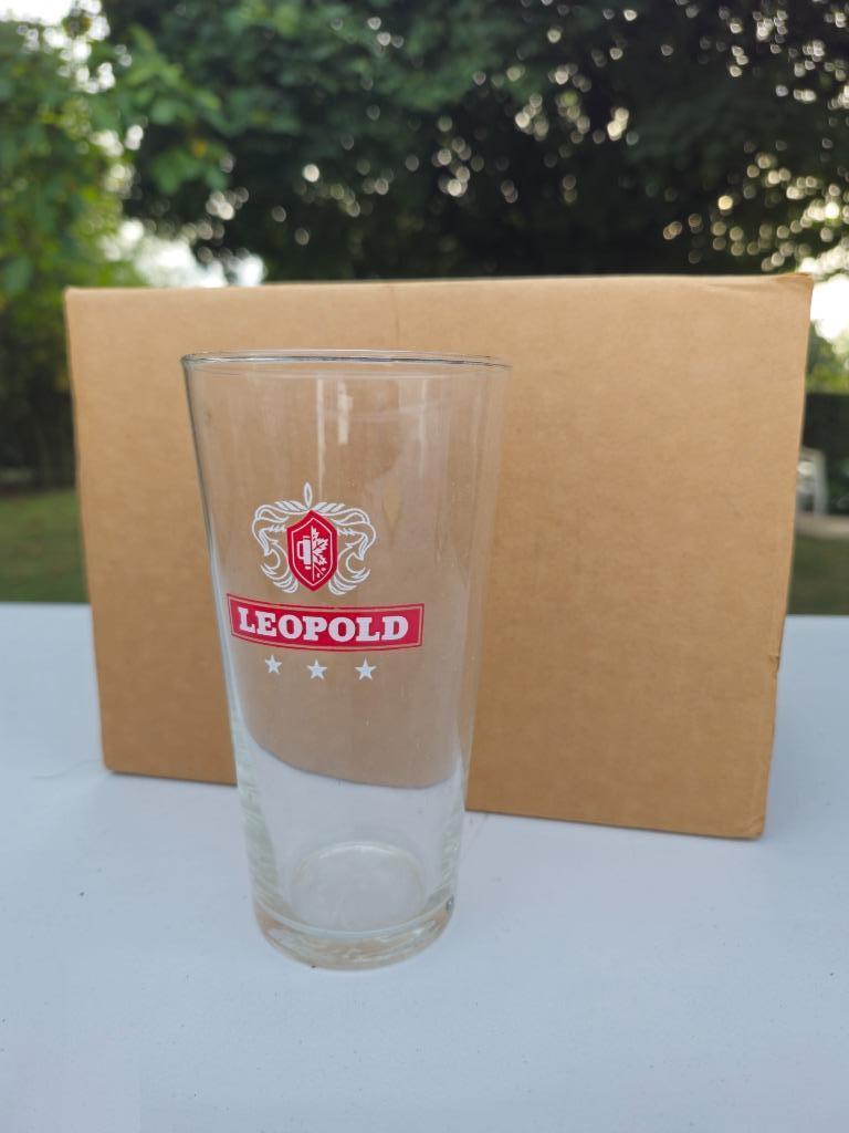 Très vieux verres à bière Leopold, Collections, Enlèvement ou Envoi, Comme neuf, Verre ou Verres, Autres marques