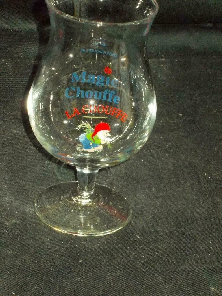 Bierglas.La Chouffe.Magic.D'Achouffe.Kabouter. D 128, Enlèvement ou Envoi, Utilisé, Verre ou Verres, Autres marques