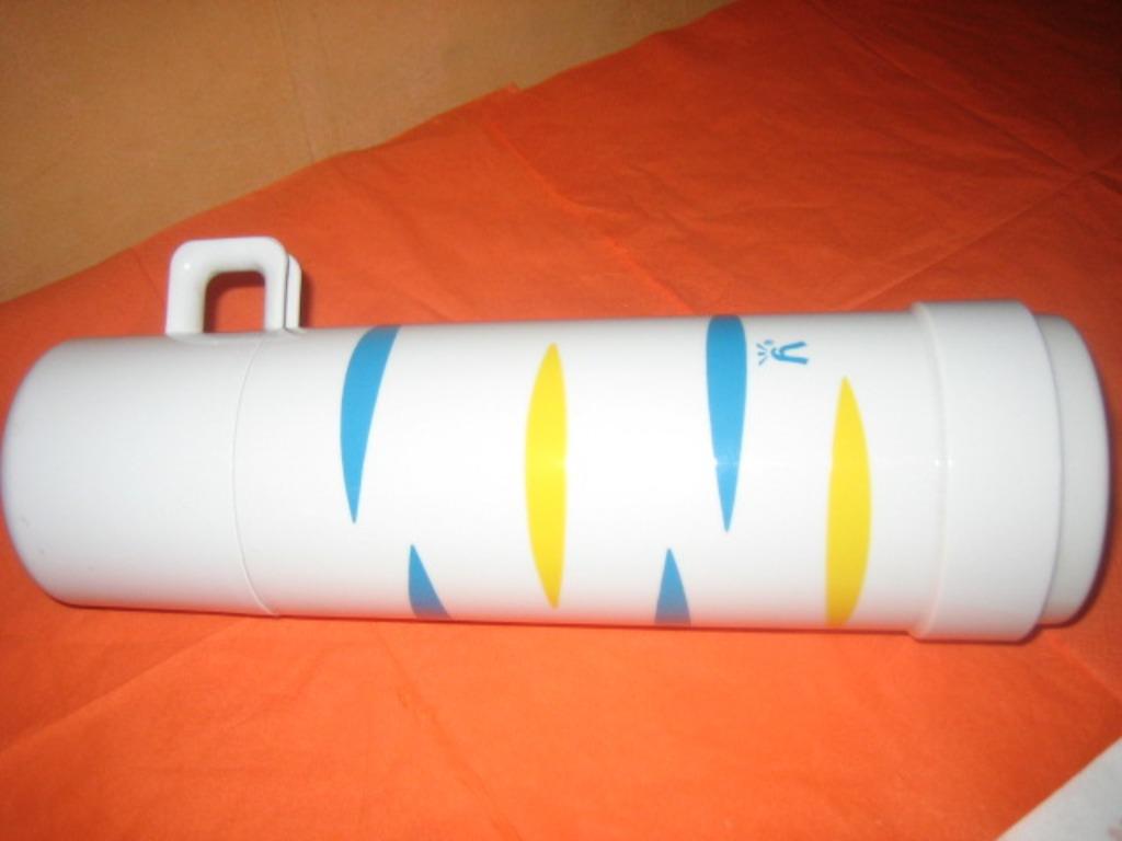 Vintage thermos, pvc en glas, inh 1/2 l, Antiek en Kunst, Ophalen
