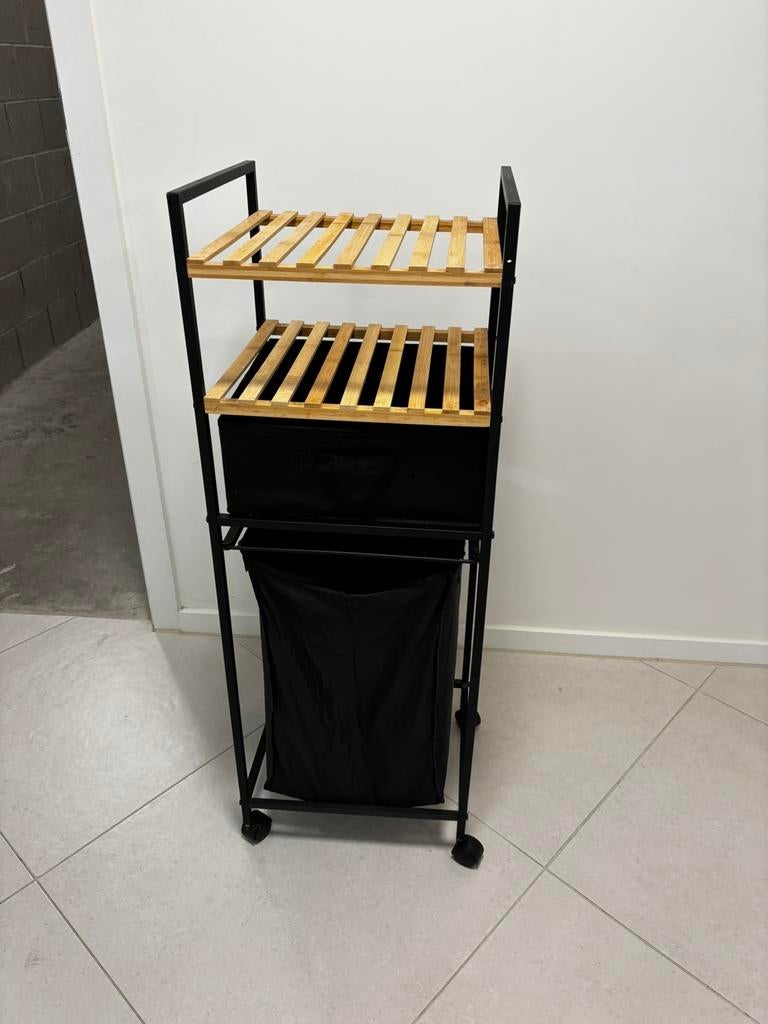 Étagère de salle de bain avec panier à linge, Enlèvement, Comme neuf